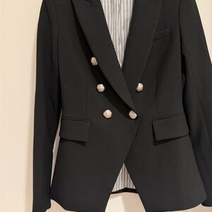 Veronica Beard Black Blazer with Silver Buttons
